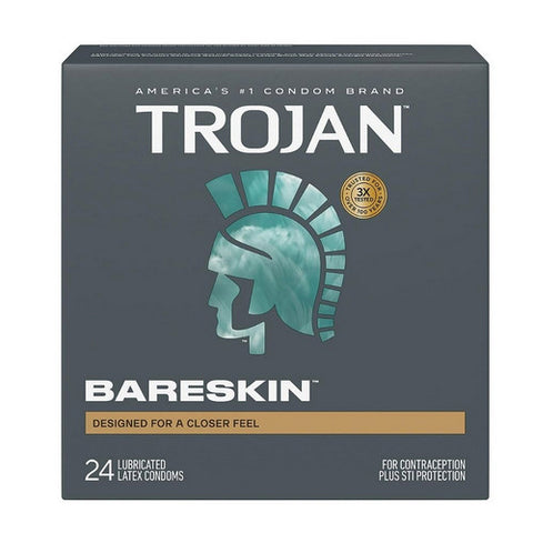 Trojan, Bareskin Lubricated Latex Condoms, 24 Count