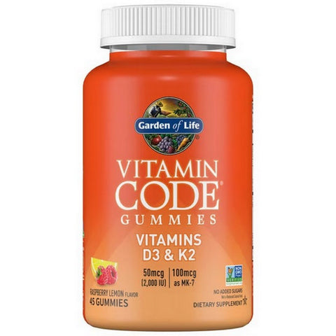 Garden of Life, Vitamin Code D3 and K2 Raspberry Lemon, 45 Count Garden of Life