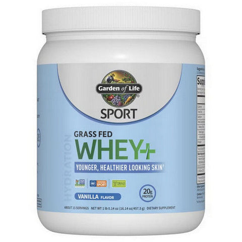 Garden of Life, Sport Grass Fed Whey Plus Skin Protein Powder, 457.5 Grams Garden of Life