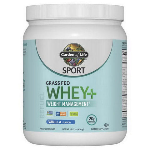 Garden of Life, Sport Grass Fed Whey Plus Weight Management Vanilla, 15.87 Oz Garden of Life