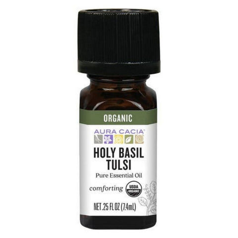 Aura Cacia, Organic Holy Basil Essential Oil, 0.25 Oz