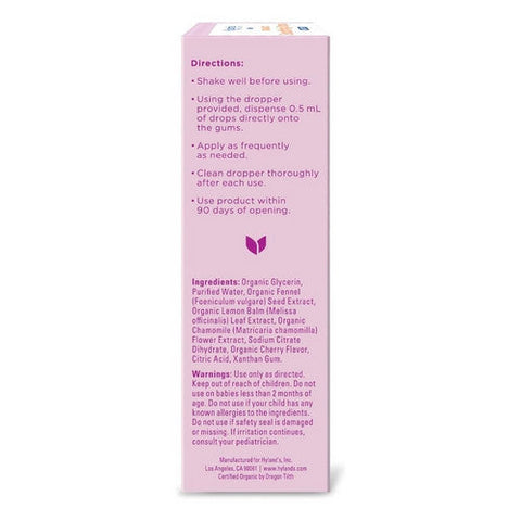 Hylands, Baby Organic Soothing Teething Drops Nighttime Cherry, 1 Oz Hylands