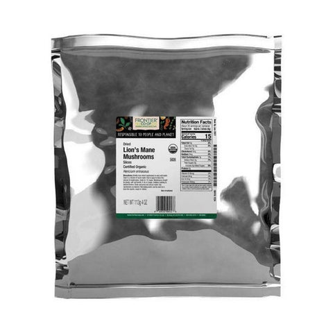 Frontier Co-op, Frontier Coop Organic Lions Mane Mushrooms Dried Slices, 0.25 Lb