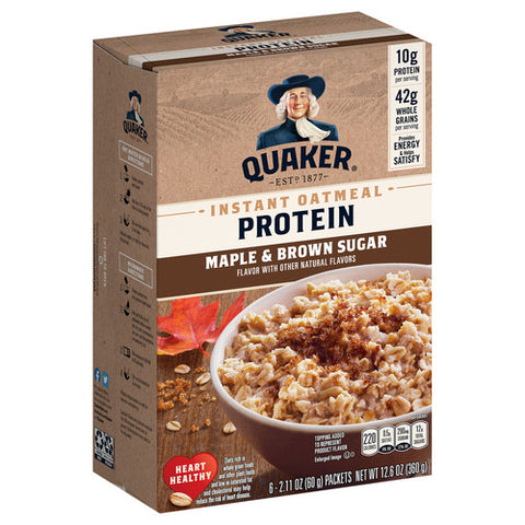 Quaker, Instant Oatmeal Protein Maple And Brown Sugar, 12.6 Oz (Case Of 6)