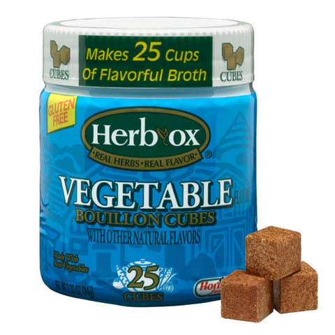 Herb Ox, Vegetable Bouillon Cubes, 25 Count (Case Of 12)