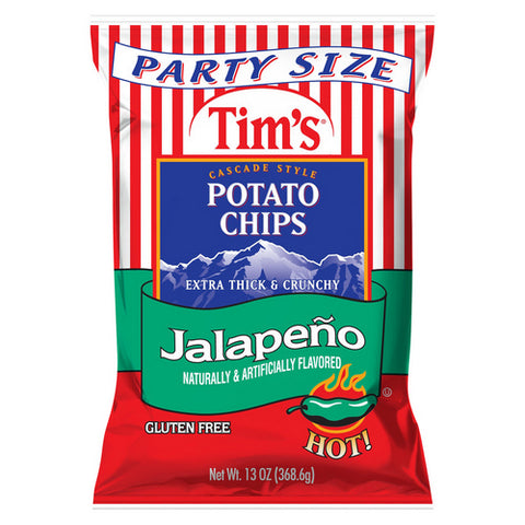 Tim'S, Party Size Jalapeno Extra Thick & Crunchy Potato Chips, 13 Oz (Case Of 10)
