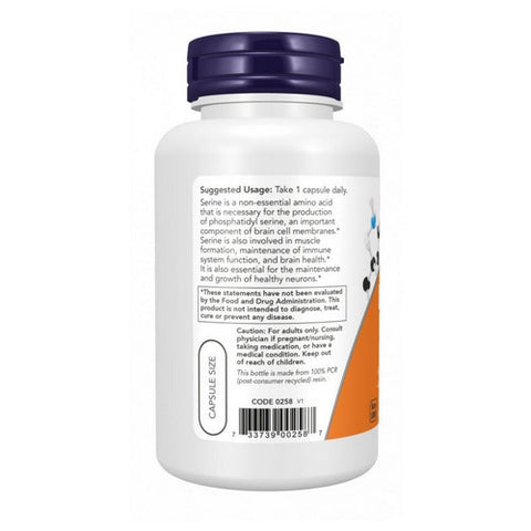Now Foods, L-Serine, 500 mg, 120 Veg Capsules