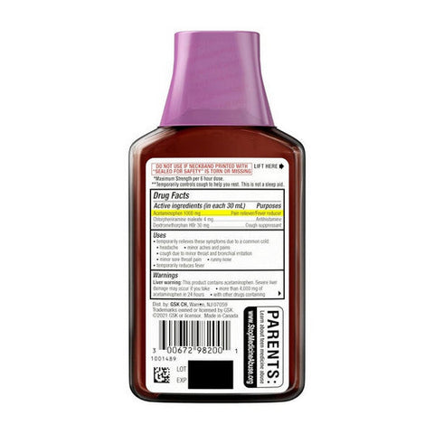 Theraflu, Flu Relief Nighttime Liquid Max Strength Honey And Elderberry, 8.3 Oz Theraflu