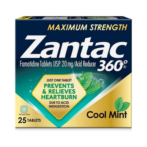 Maximum Strength Acid Reducer Cool Mint 25 Count by Zantac