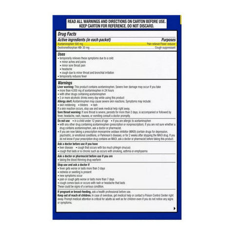 Theraflu, Severe Cold Relief Packets Daytime Formula Honey Lemon, 6 Count Theraflu