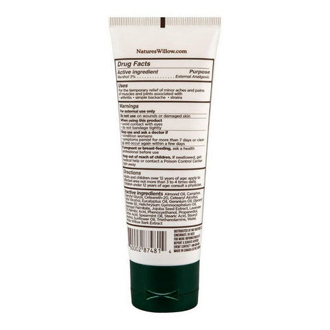 Nature's Willow, Willow Menthol 3% Pain Relief Cream, 3.5 Oz Nature's Willow
