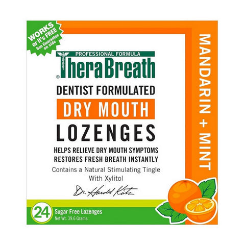 Dry Mouth Dentist Formulated Sugar-Free Lozenges Mandarin Mint 24 Count by Therabreath