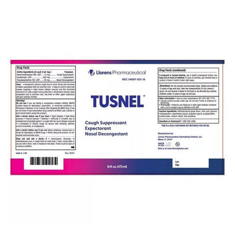 Tusnel EX, Guaifenesin Mucus Expectorant Syrup Apple Banana, 4 Oz Tusnel EX