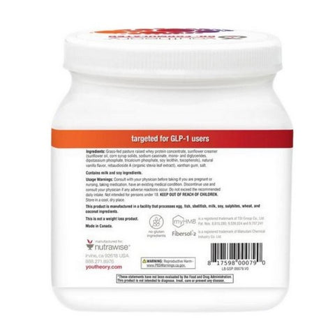Youtheory, GLP-1 Support Muscle Guard Protein Vanilla, 17.1 Oz