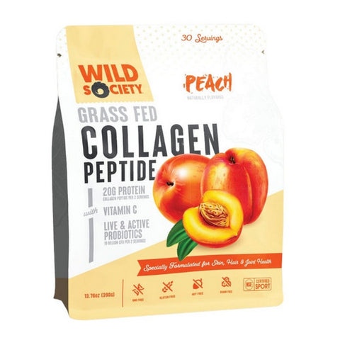 Collagen Probiotic Peach 13.76 Oz by Wild Society Nutrition