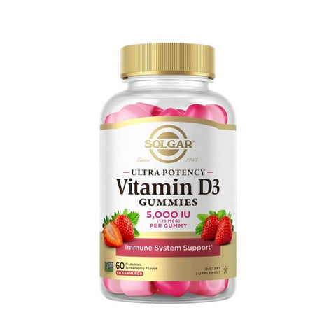 Ultra Potency Vitamin D3 Gummies Strawberry 60 Count by Solgar