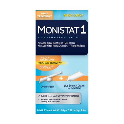 Monistat, 1-Dose Yeast Infection Treatment Ovule Insert And External Itch Cream, 0.32 Oz Monistat