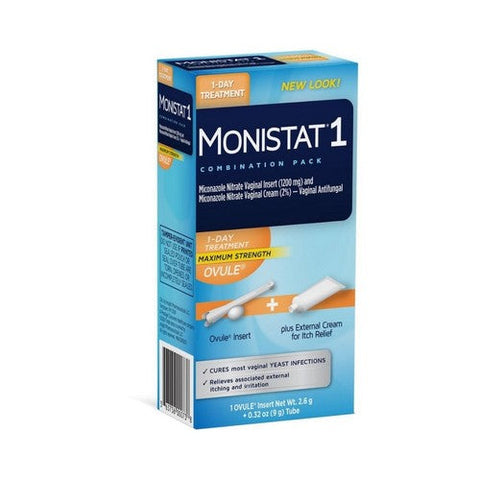 Monistat, 1-Dose Yeast Infection Treatment Ovule Insert And External Itch Cream, 0.32 Oz Monistat