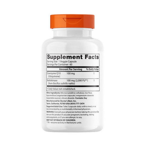 Doctors Best, CoQ10 + Nattokinase, 60 Veggie Caps Doctors Best