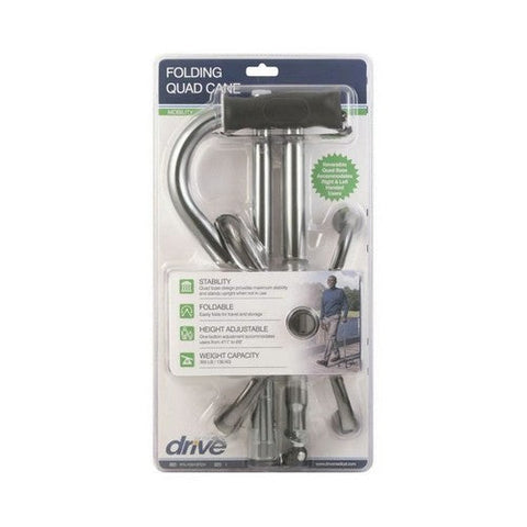 Drive Medical, Folding Quad Cane Small Base Charcoal, 1 Count Drive Medical