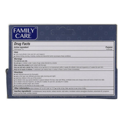 Family Care, Clotrimazole Anti-Fungal Cream 1% USP, 1 Oz Family Care