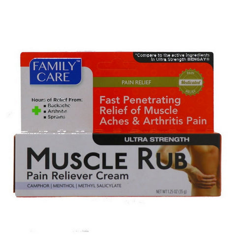 Pain Relieving Muscle Rub Cream 1.25 Oz by Family Care
