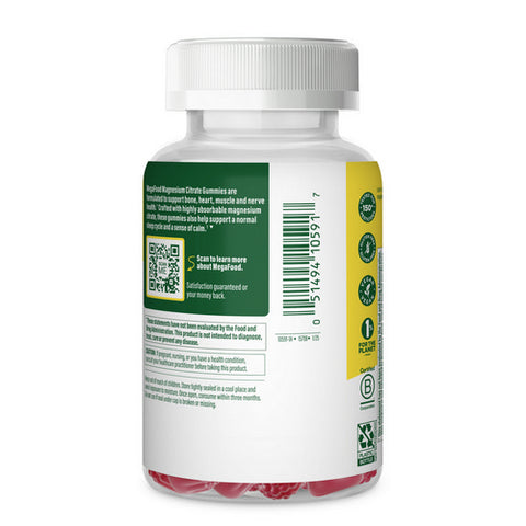 MegaFood, High Absorption Magnesium Citrate, 60 Gummies