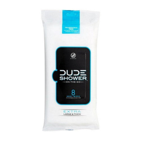Dude Wipes, On The Go Shower Wipes Unscented Extra Large, 8 Count (Pack Of 1) Dude Wipes