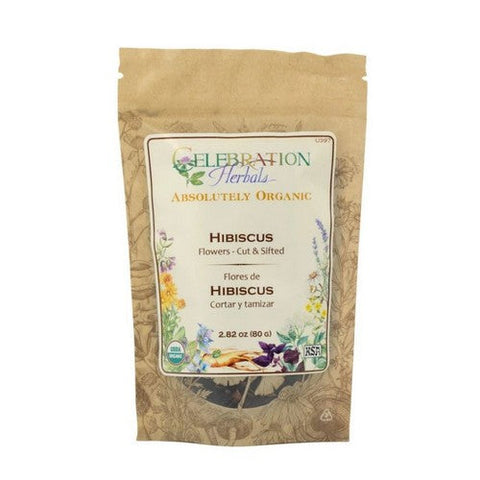 Celebration Herbals, Organic Hibiscus Flowers Cut And Shifted, 80 Grams Celebration Herbals