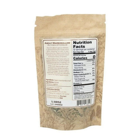 Celebration Herbals, Organic Marshmallow Leaf Cut And Shifted, 32 Grams Celebration Herbals