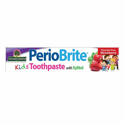 PerioBright Kids' Fluoride-Free Toothpaste with Xylitol Strawberry 4 Oz by Nature's Answer