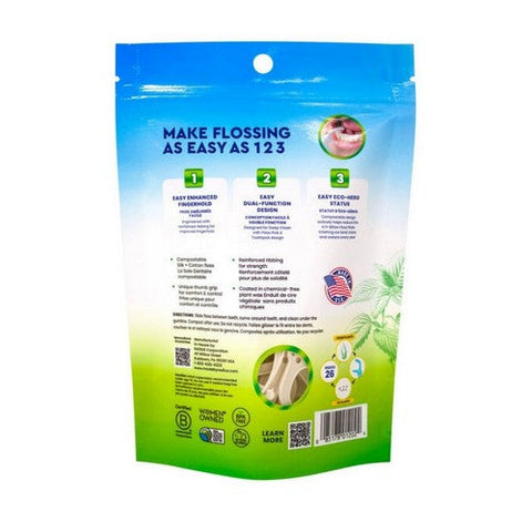Radius, EcoClean Adult Floss Picks Compostable Peppermint, 50 Count Radius
