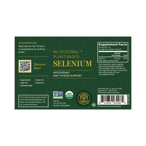 Global Healing Center, Microsomal Plant Based Selenium, 2 Oz Global Healing Center
