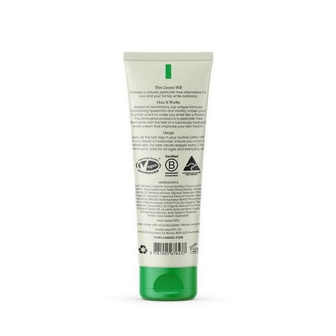 Vanilla Mozi, Natural Outdoor Body Cream Vanilla Spearmint, 2 Oz Vanilla Mozi