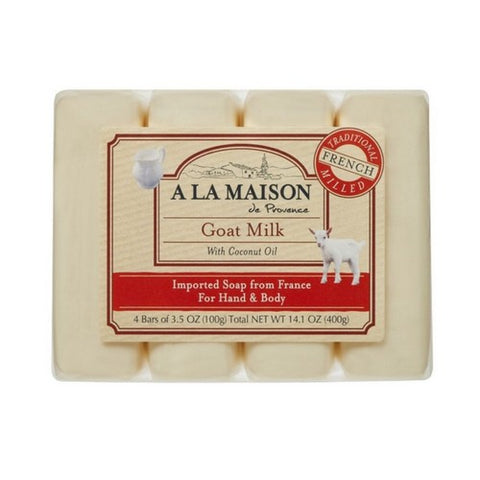 Goat Milk with Coconut Oil Bar Soap 4 Count by A La Maison