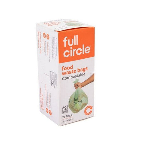 Full Circle Home, Food Waste Bags Compostable, 25 Bags (4 Gallons) Full Circle Home