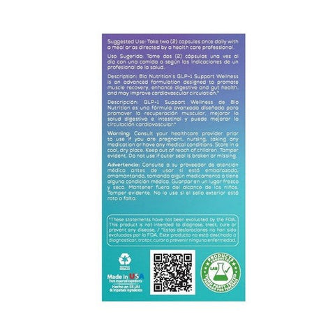 Bio Nutrition Inc, GLP-1 Support Wellness, 60 Capsules Bio Nutrition Inc