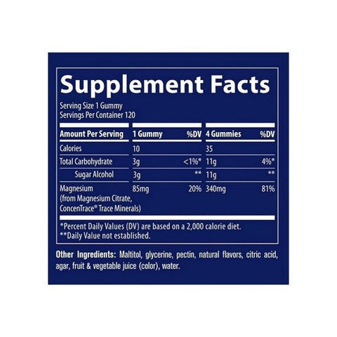 Trace Minerals, MagnesiumÂ Gummies Sugar Free, 120 Count Trace Minerals