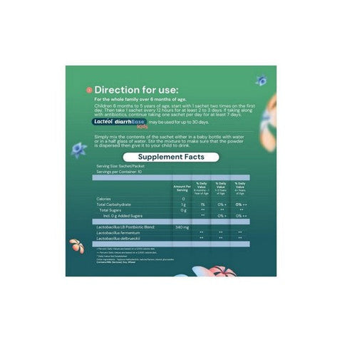 Lacteol, Diarrhease Kids Relief Powder, 10 Count Lacteol