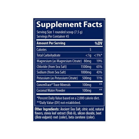 Trace Minerals, ZeroLyte Canister Salty Citrus, 344 Grams Trace Minerals