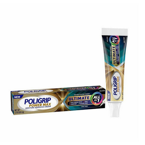 Power Max Ultimate All-In-1 Denture Adhesive Cream 2.2 Oz by Poligrip