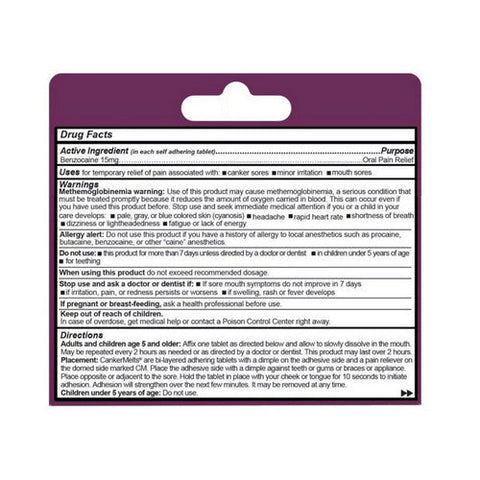 OraCoat, CankerMelts Dissolving Tablet Benzocaine, 20 Count OraCoat
