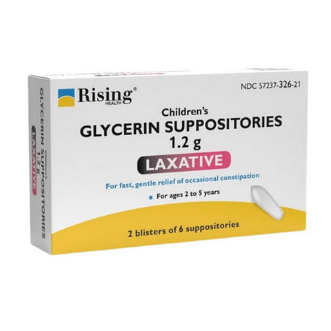 Children's Glycerin Suppositories Laxative 12 Count by Rising Pharmaceuticals