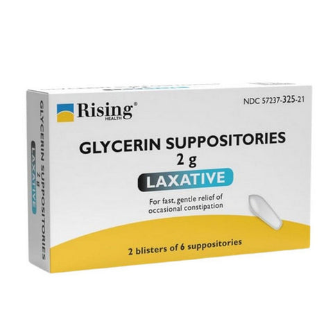 Glycerin Suppositories Laxative 12 Count by Rising Pharmaceuticals