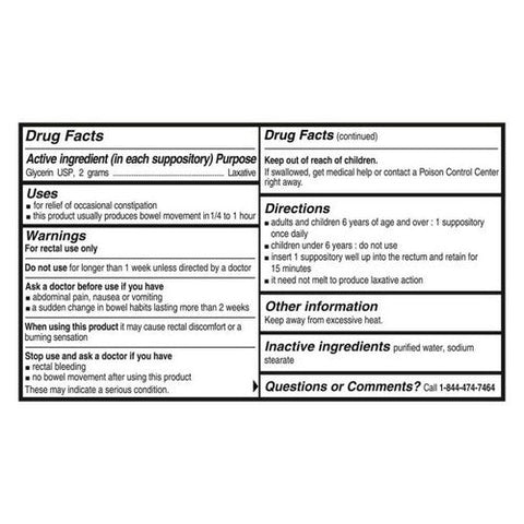 Rising Pharmaceuticals, Glycerin Suppositories Laxative, 12 Count Rising Pharmaceuticals