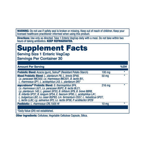 Solaray, Mycrobiome Complete Probiotic Mood, 30 Veg Caps Solaray