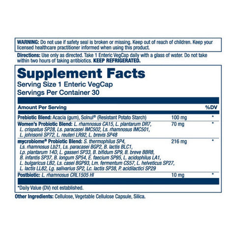 Solaray, Mycrobiome Complete Probiotic Womens, 30 Veg Caps Solaray