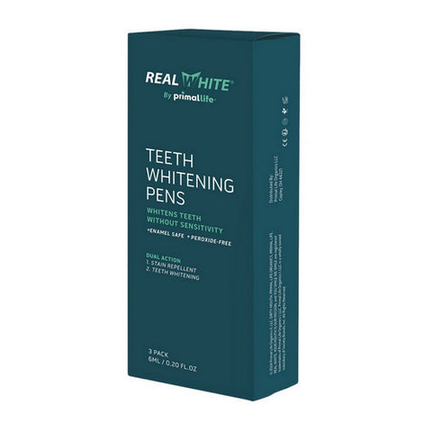 Real White Teeth Whitening Pens 3 Pack by Primal Life Organics