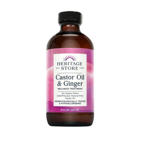 Castor Oil And Ginger Liquid 8 Oz by Heritage Store