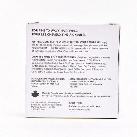 The Unscented Company, Conditioner Bar Unscented, 2.3 Oz The Unscented Company